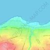 Mapa topográfico Oesapa Barat, altitud, relieve