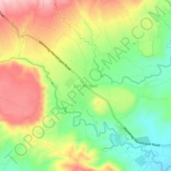 Mapa topográfico San Miguel, altitud, relieve