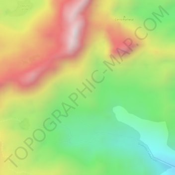 Mapa topográfico Cañaveral, altitud, relieve