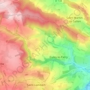 Mapa topográfico Le Carcanet, altitud, relieve
