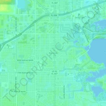 Mapa topográfico Rio Vista, altitud, relieve