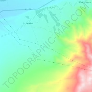 Mapa topográfico Provincia de Pisco, altitud, relieve