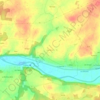 Mapa topográfico Les Zéros, altitud, relieve