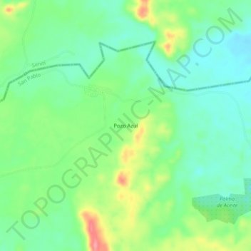 Mapa topográfico Pozo Azul, altitud, relieve