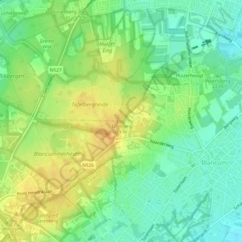 Mapa topográfico Tafelberg, altitud, relieve
