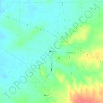 Mapa topográfico Oran, altitud, relieve