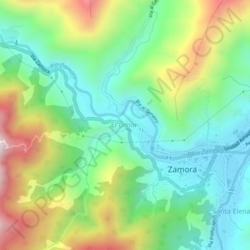 Mapa topográfico El Limon, altitud, relieve