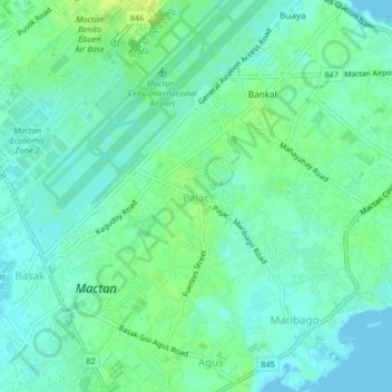 Mapa topográfico Pajac, altitud, relieve
