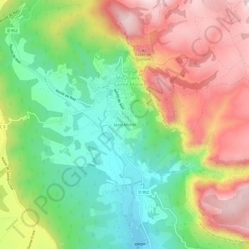 Mapa topográfico Saint-Michel, altitud, relieve