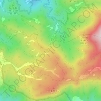 Mapa topográfico Can Lleget, altitud, relieve