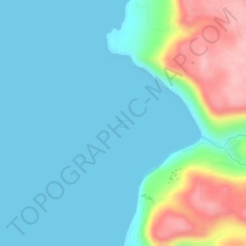 Mapa topográfico Olanen Bay, altitud, relieve