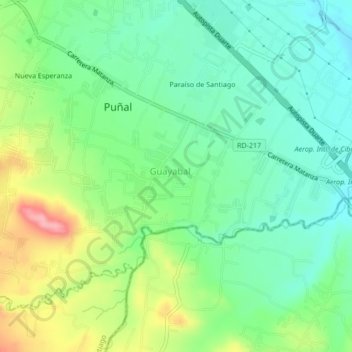 Mapa topográfico Residencial Pérez, altitud, relieve
