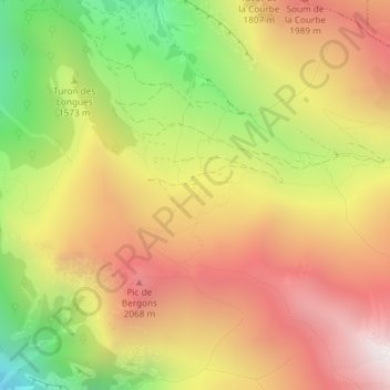 Mapa topográfico Le Barade, altitud, relieve