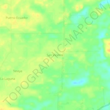 Mapa topográfico San Vicente, altitud, relieve