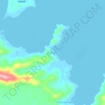 Mapa topográfico Buhatan, altitud, relieve