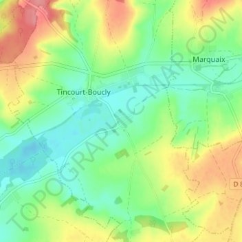 Mapa topográfico Boucly, altitud, relieve