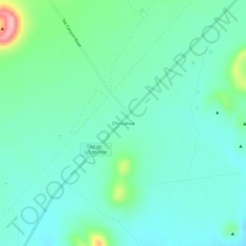 Mapa topográfico Chiricahua, altitud, relieve