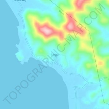 Mapa topográfico Binga, altitud, relieve