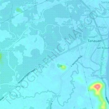 Mapa topográfico Pago, altitud, relieve