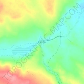 Mapa topográfico Entre Rios, altitud, relieve