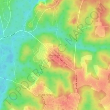 Mapa topográfico Allen Heights, altitud, relieve