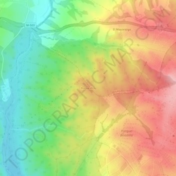 Mapa topográfico Romanillos, altitud, relieve