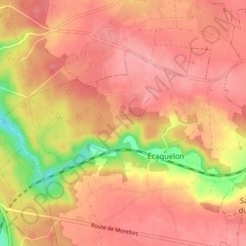 Mapa topográfico Les Loges, altitud, relieve