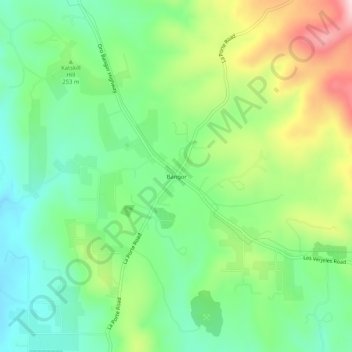 Mapa topográfico Bangor, altitud, relieve