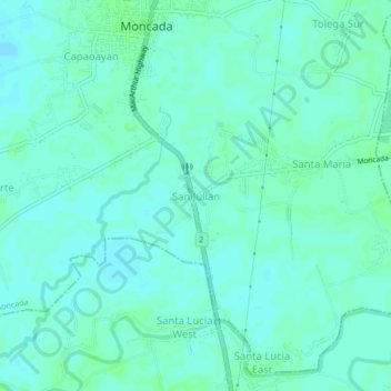 Mapa topográfico San Julian, altitud, relieve