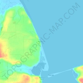 Mapa topográfico Port Williams, altitud, relieve