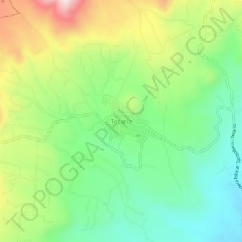Mapa topográfico Tecario, altitud, relieve