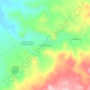 Mapa topográfico Laguna Verde, altitud, relieve
