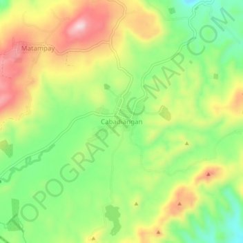 Mapa topográfico Cabadiangan, altitud, relieve