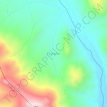 Mapa topográfico Kharacha, altitud, relieve