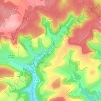 Mapa topográfico Chalmessin, altitud, relieve