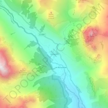 Mapa topográfico Le Lauzet, altitud, relieve