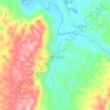 Mapa topográfico New Bago, altitud, relieve