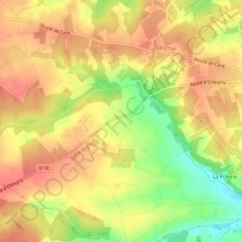 Mapa topográfico Les Arraches, altitud, relieve