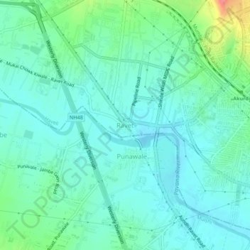 Mapa topográfico Ravet, altitud, relieve