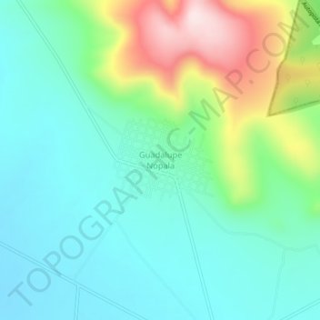 Mapa topográfico Guadalupe Nopala, altitud, relieve