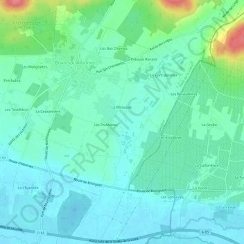 Mapa topográfico Le Patoi, altitud, relieve