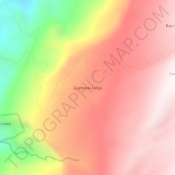 Mapa topográfico Quebrada Larga, altitud, relieve