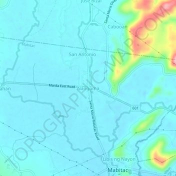 Mapa topográfico Nanguma, altitud, relieve