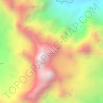 Mapa topográfico Nubi, altitud, relieve