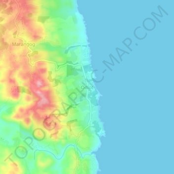 Mapa topográfico Odlot, altitud, relieve