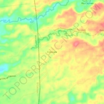 Mapa topográfico Colonape, altitud, relieve