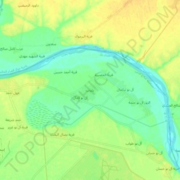 Mapa topográfico Yathrib, altitud, relieve