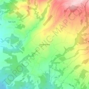 Mapa topográfico Santa Elena, altitud, relieve