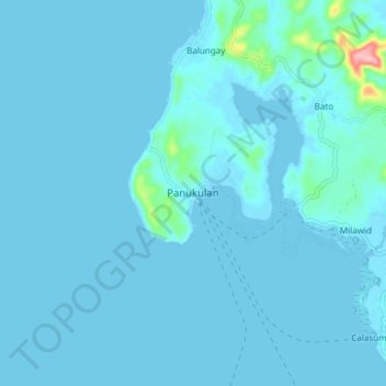 Mapa topográfico Panukulan, altitud, relieve