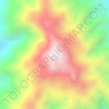 Mapa topográfico Mount Candalaga, altitud, relieve